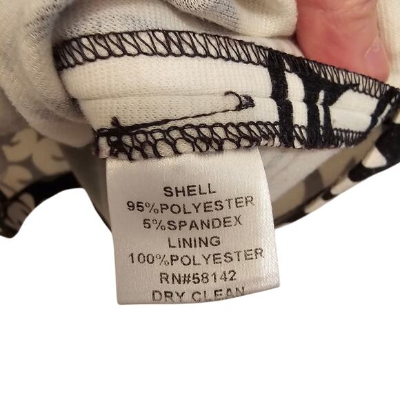 Maggie London Black and White Print Spandex Dress Size 12 - Picture 9 of 9